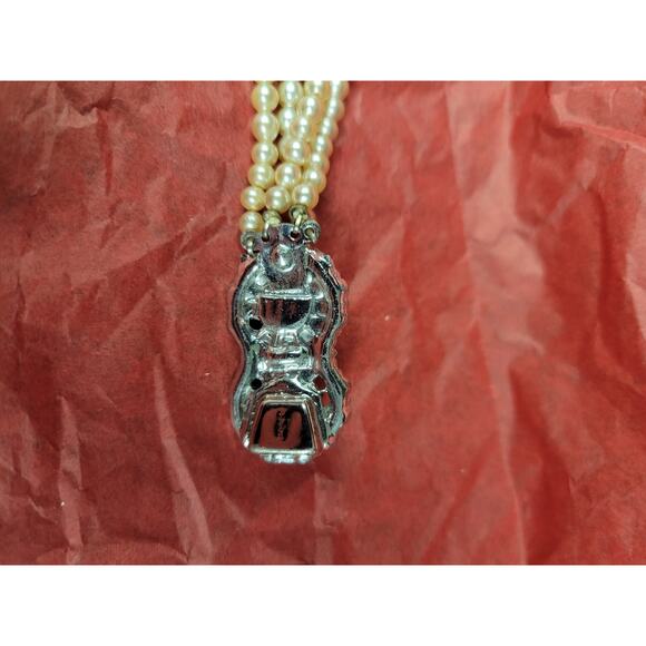 Vintage JAPAN 4 Strand Faux Pearl Bracelet  6.5" Long Costume Jewelry - Picture 7 of 10